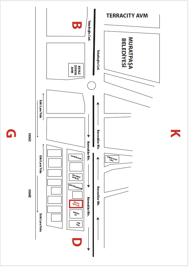 Barınaklar Blv.MigrosJet Altında 795m² Yeni Nesil Asansörlü Depo